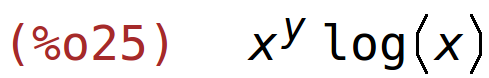 (%o25)	x^y*log(x)